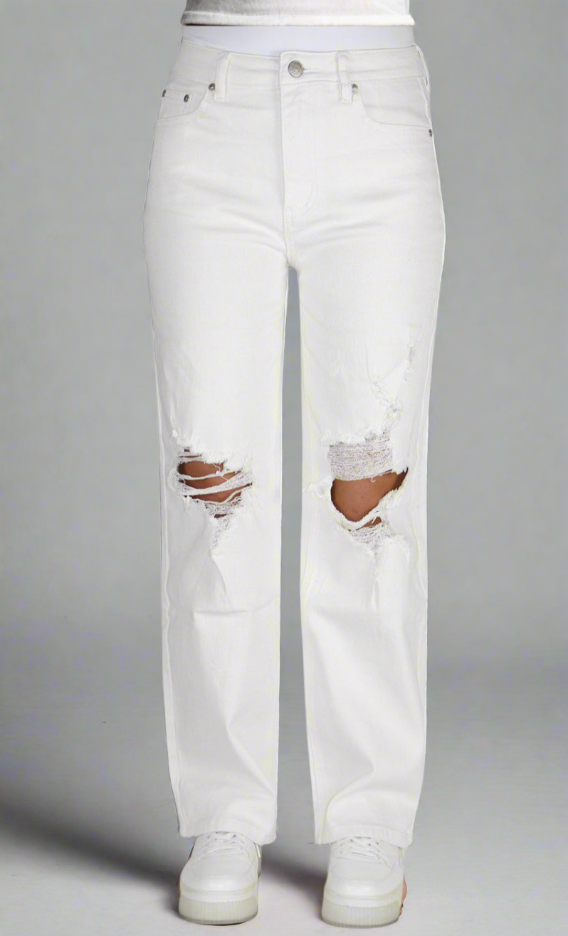 Pantalón de Mezclilla de Tiro Alto