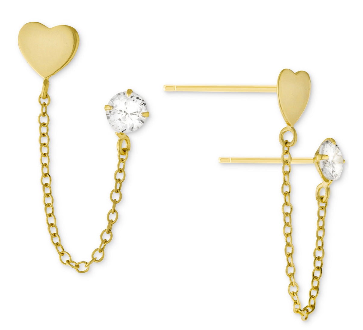 Pendientes de Plata Chapado en Oro