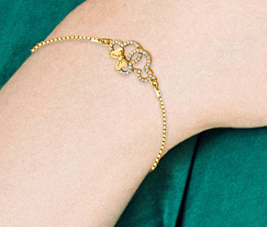 Pulsera de Plata Chapada en Oro de 18 Quilates