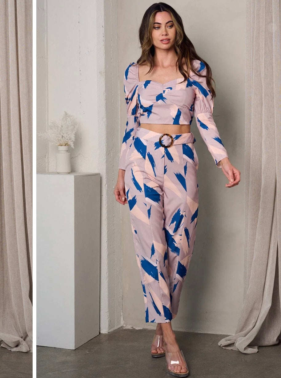 Conjunto de Pantalón Y Top Corto