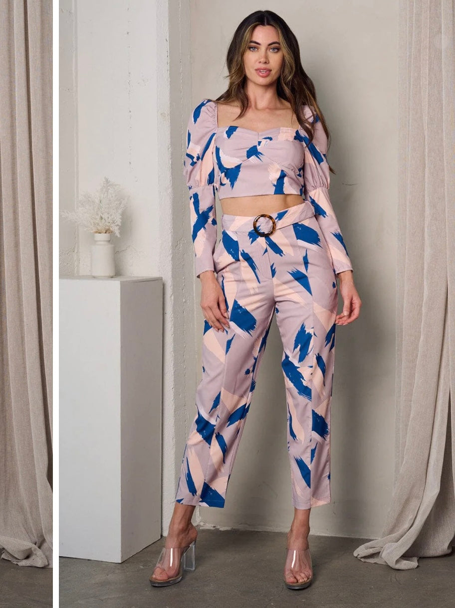 Conjunto de Pantalón Y Top Corto